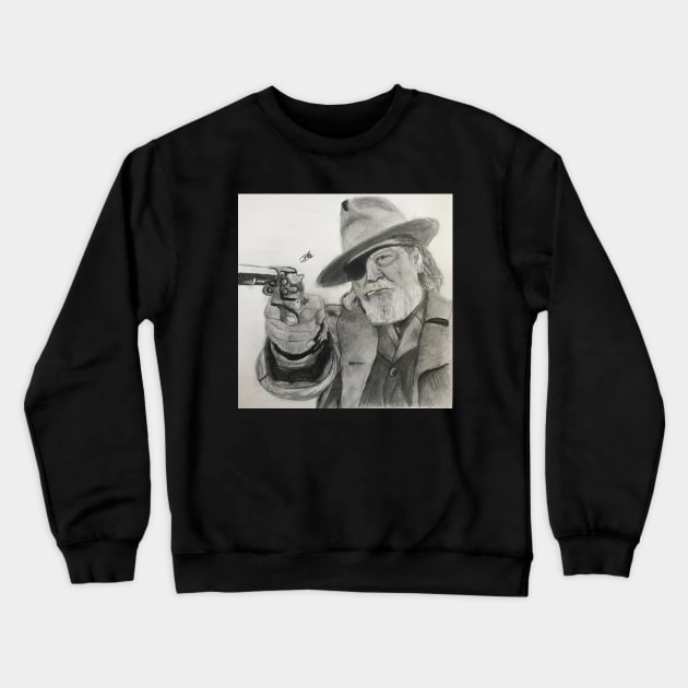 Cowboy Drawing Crewneck Sweatshirt by JmacSketch